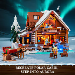 Lumibricks Aurora-Cabin movable reindeer sleigh invites interactive storytelling.