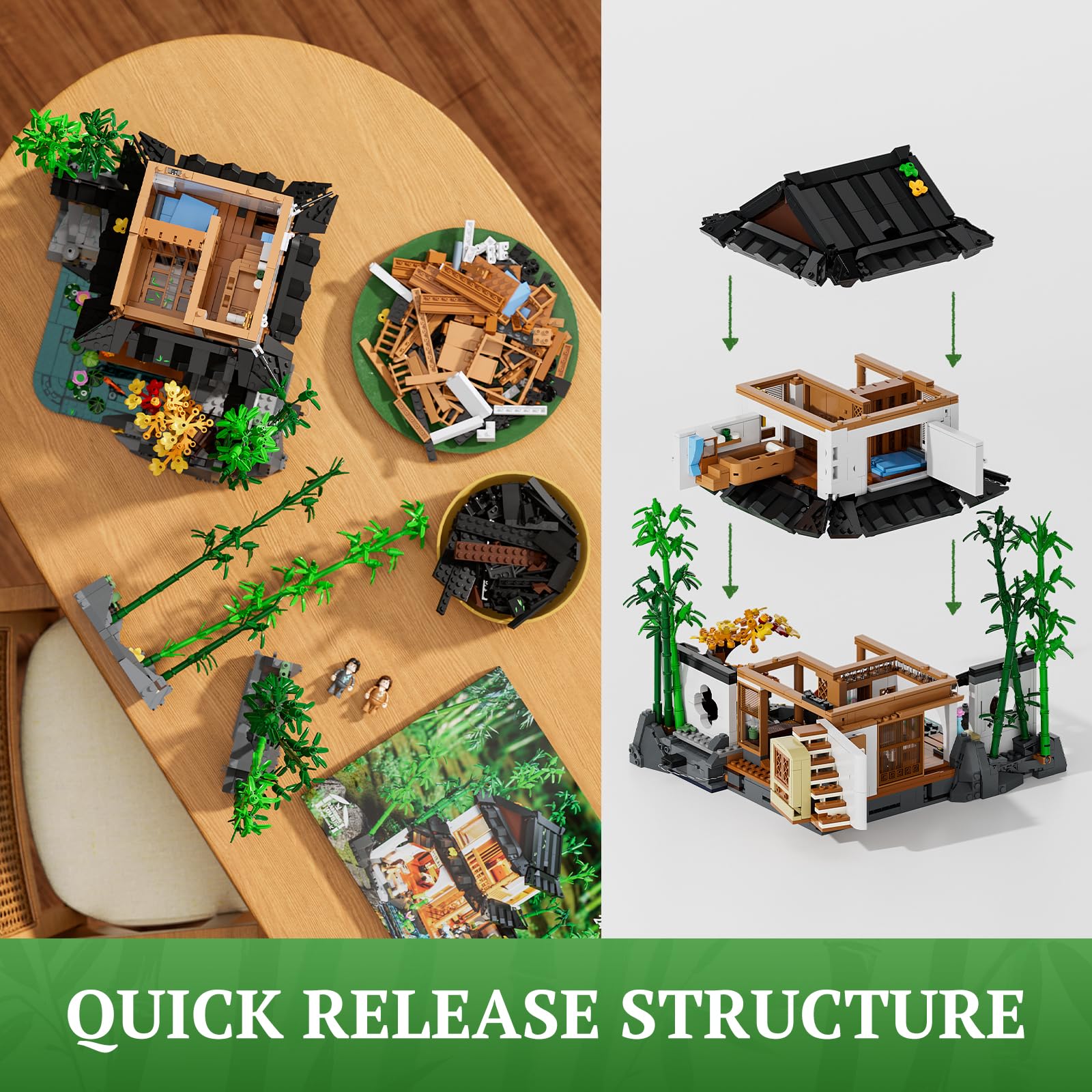 Lumibricks Bamboo-House Lighting Courtyard View – invites relaxing interior perspectives and calm focus.