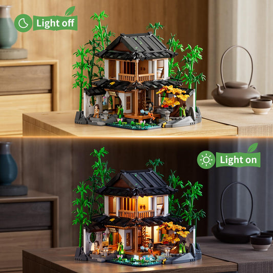 Lumibricks Bamboo-House Lighting Golden Maple Tree – enhances warm ambient accents in living spaces.