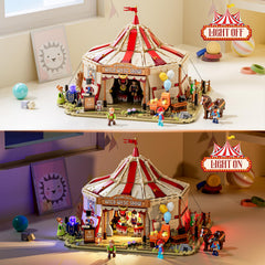 Lumibricks Bearded Lady mirror reflects light for whimsical character-focused play