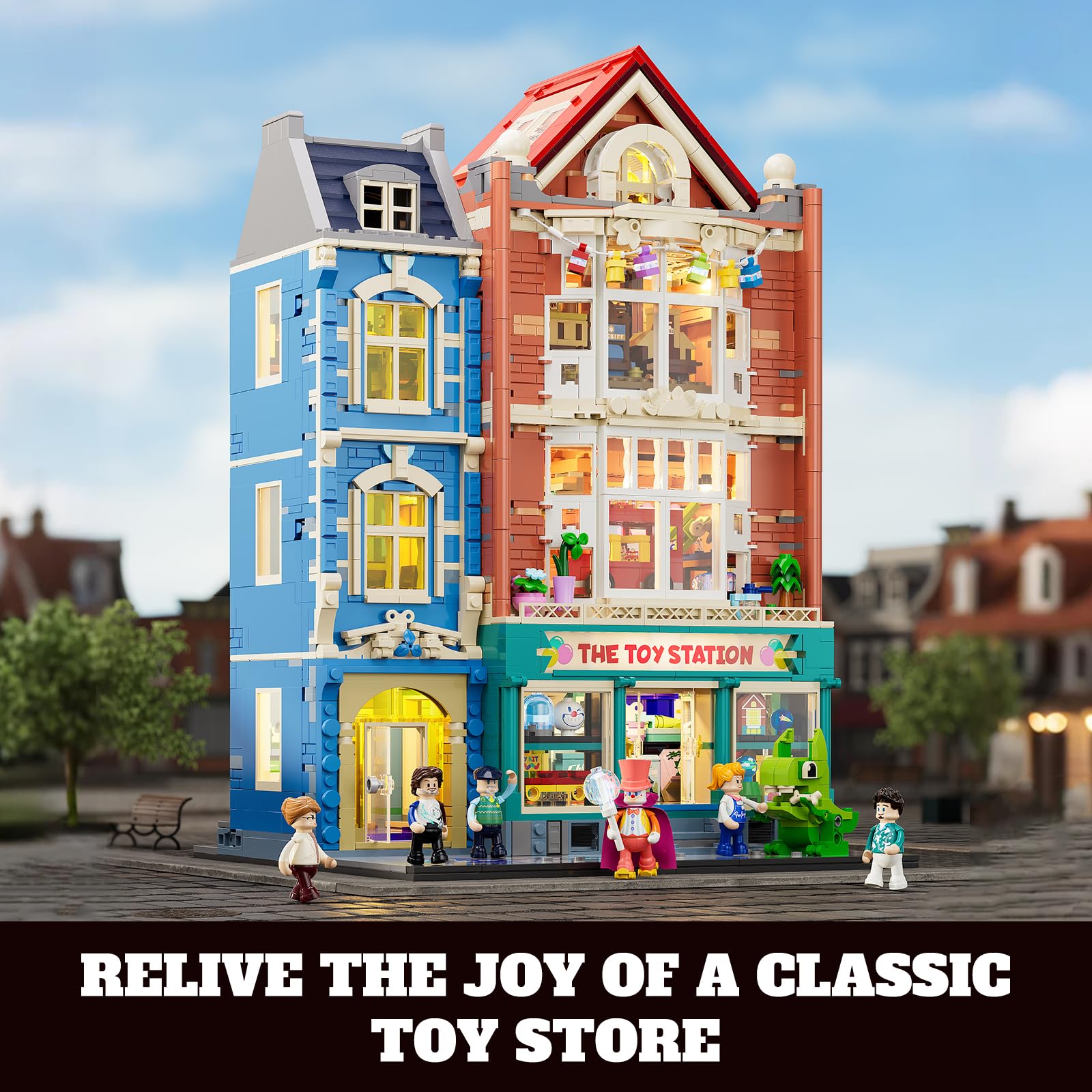 Lumibricks board game diorama scene encouraging imaginative play.