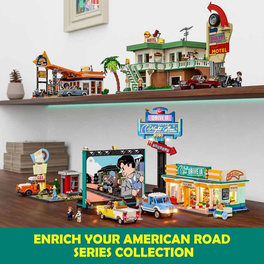 Lumibricks figure-display stage enables character showcases.