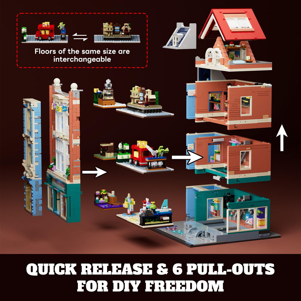 Lumibricks interior with removable wall for open back play and view.