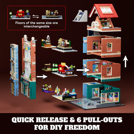 Lumibricks interior with removable wall for open back play and view.