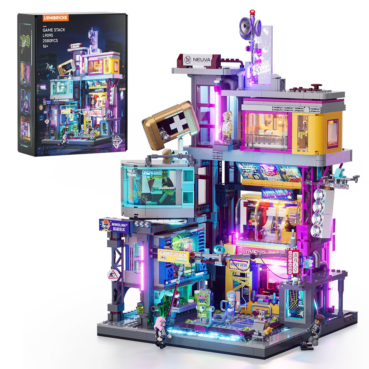 Lumibricks Cyberpunk game stack modules showcase modularity for varied layouts and play scenarios.