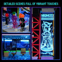 Lumibricks station restroom detail enhances realism in the cyberpunk city scene