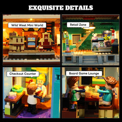 Lumibricks detachable facade and shelves enabling flexible layouts.