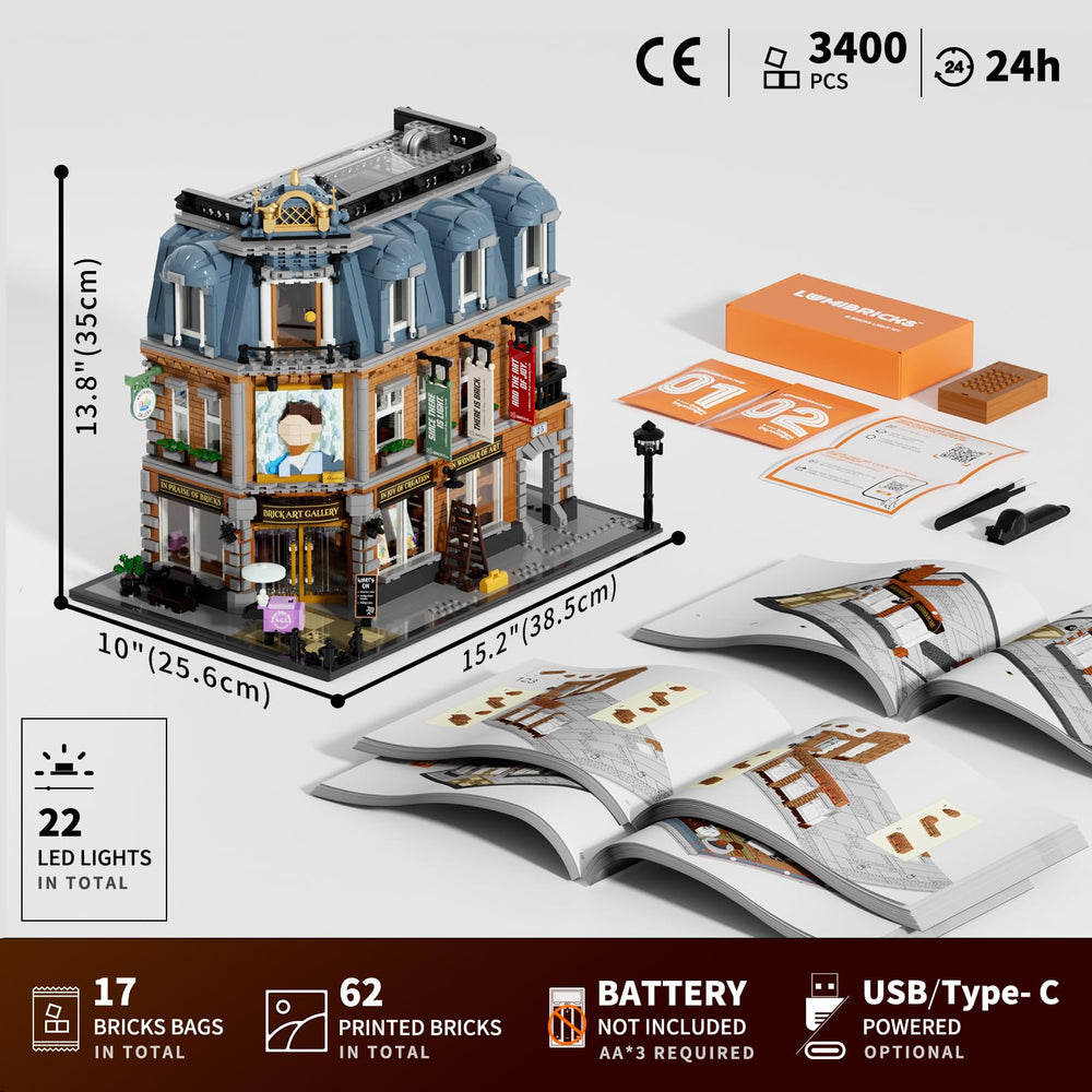 Lumibricks exterior street stalls and ice cream truck create charm