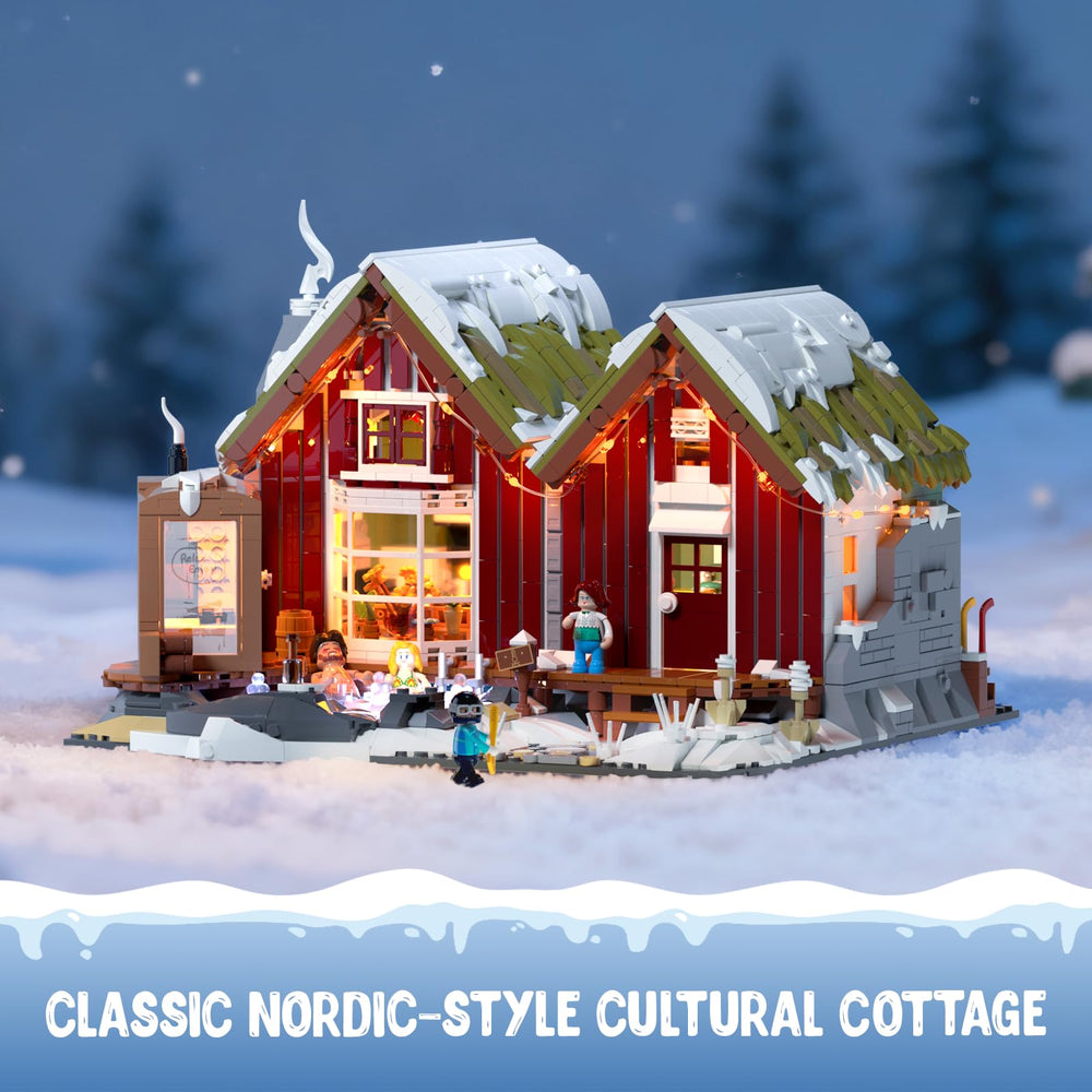 Lumibricks illuminated hot springs create a cozy winter ambiance