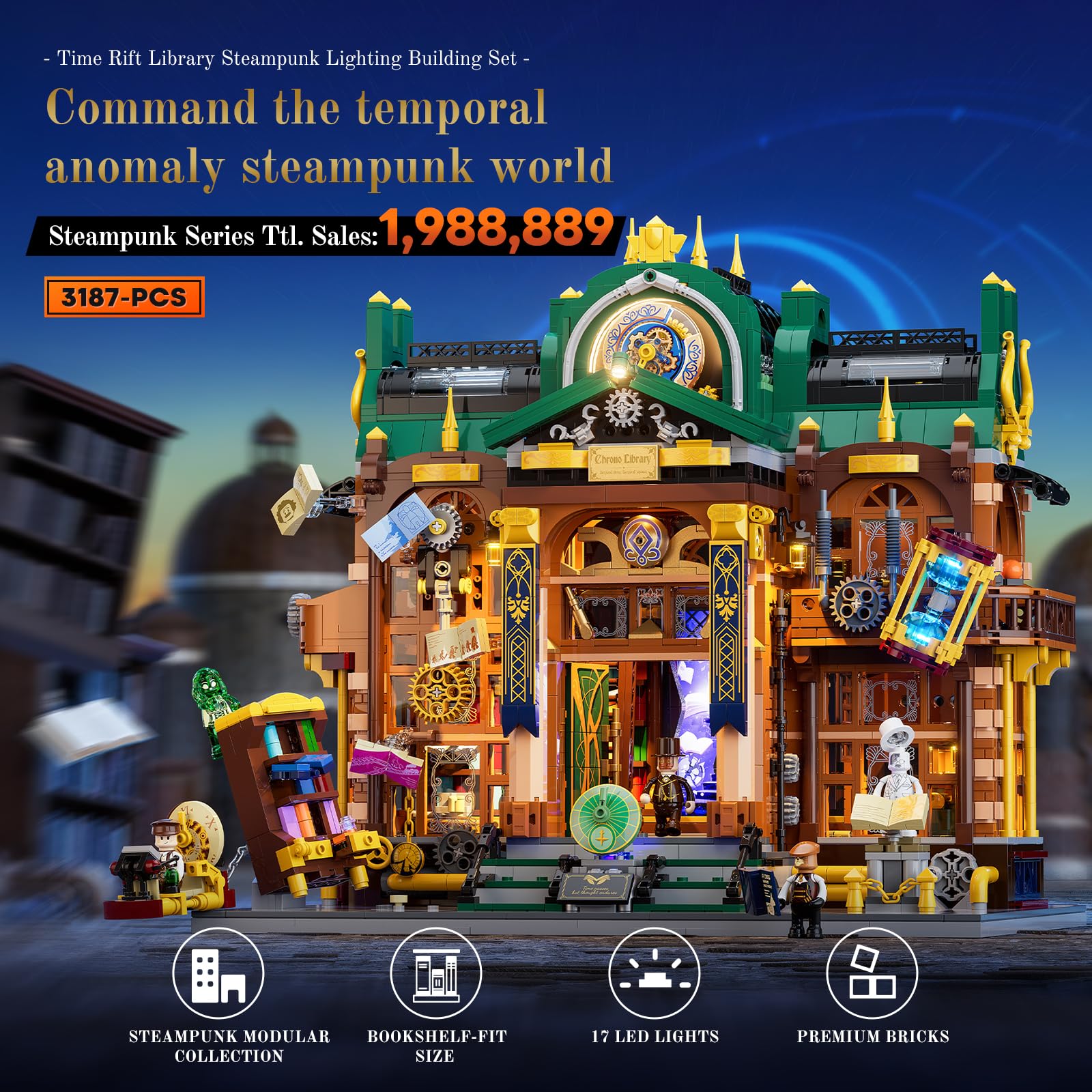 Lumibricks Layered lighting enhances day or night display with atmosphere and drama.
