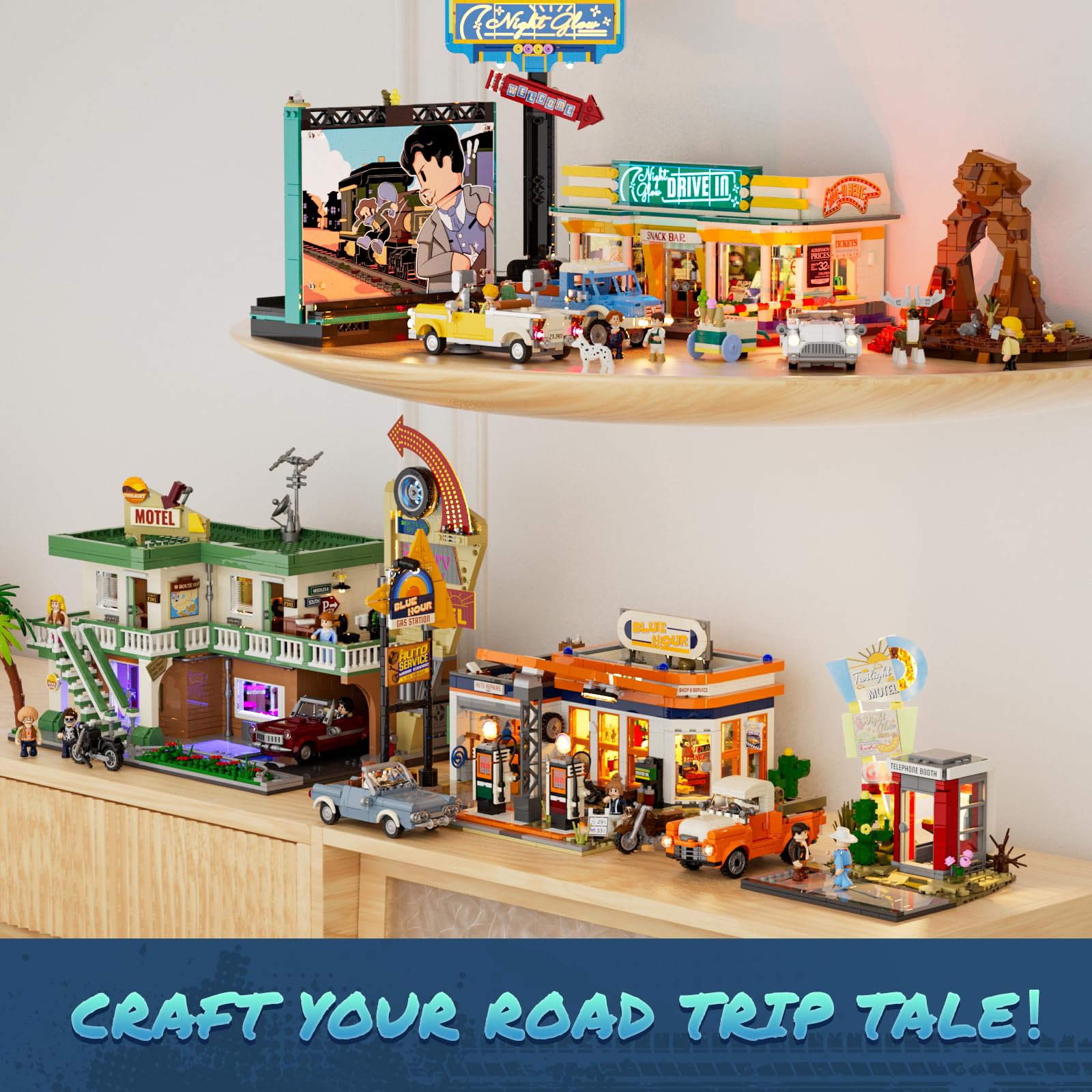 Lumibricks miniature cars invite interactive play and storytelling on the road set.