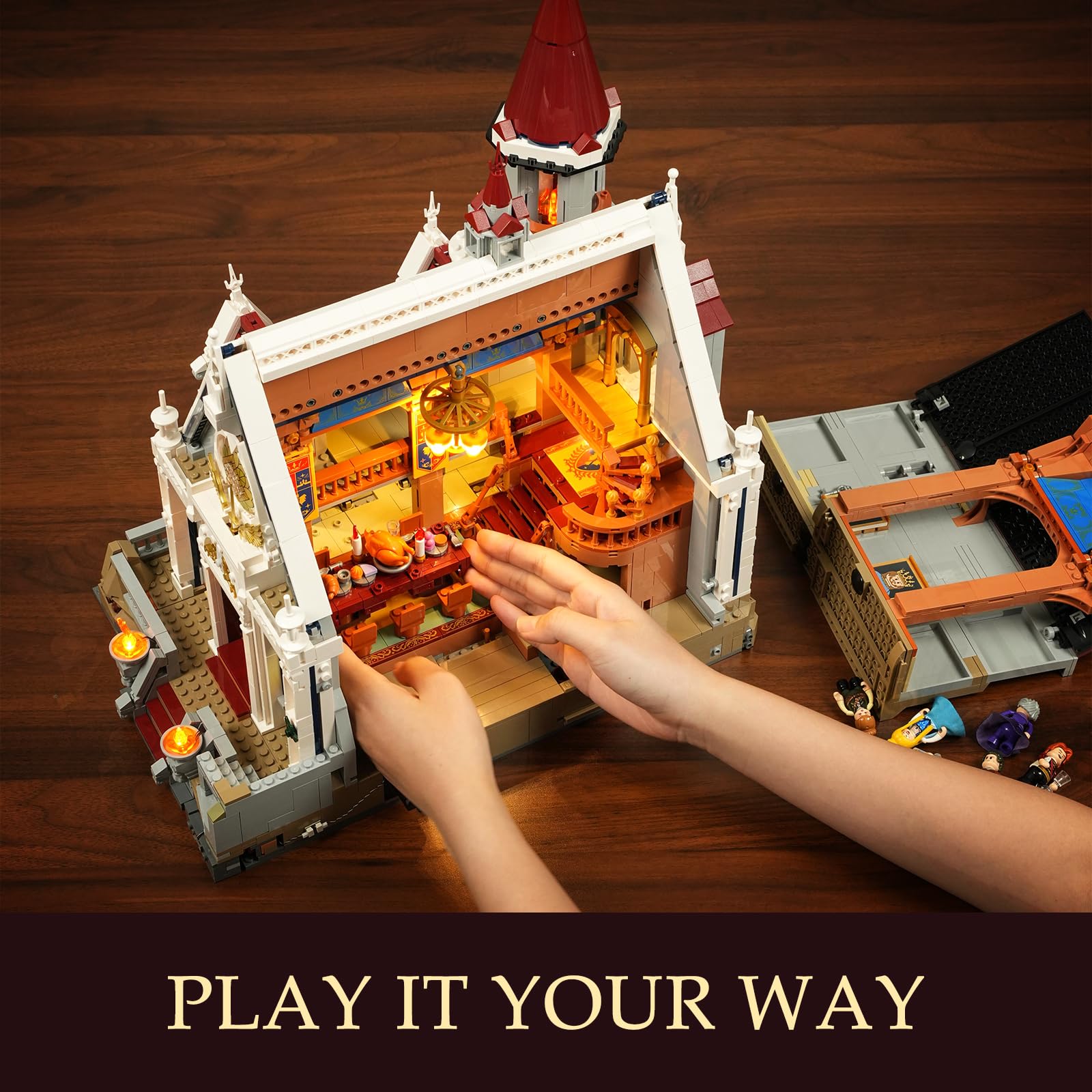 Lumibricks removable wall interior access enables easy play and display reconfiguration.
