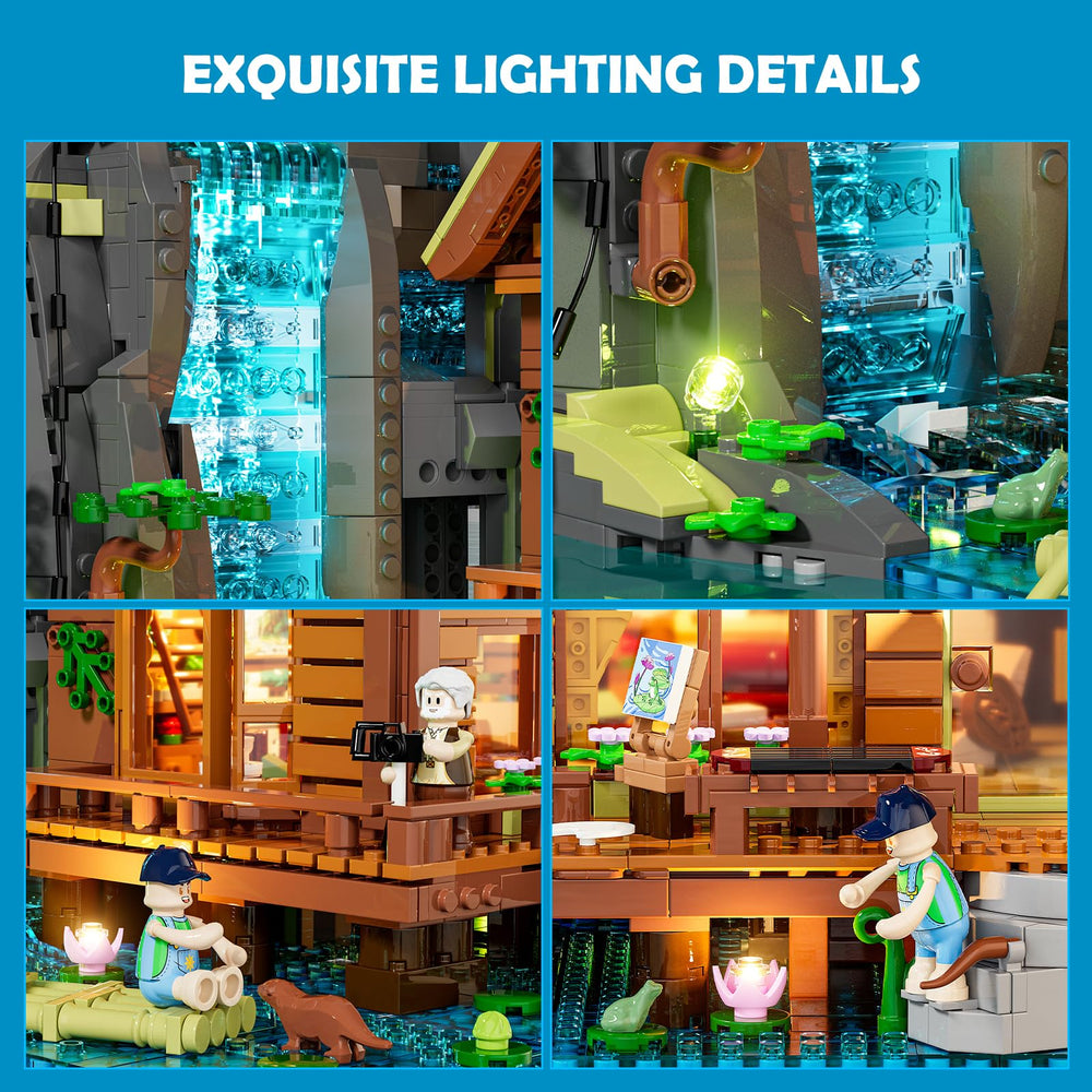 Lumibricks Second-floor Interior: desk, bed couch, and viewing platform details