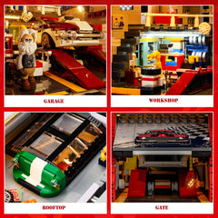 Lumibricks Street MOD Garage includes a 6-stud-wide car ready for customization.