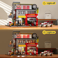 Lumibricks Street MOD Garage graffiti details add authentic road-art accents.