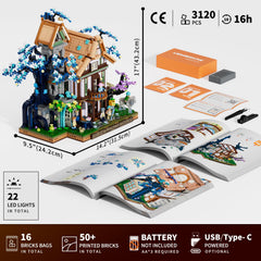 Lumibricks Sylvan-Inn rainbow horse adds a magical focal point for fantasy builds.