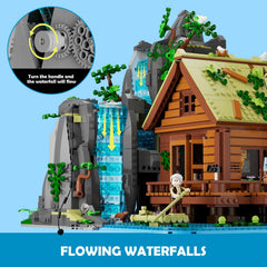 Lumibricks Vintage Cabin Interior on first floor with waterfront tea scene