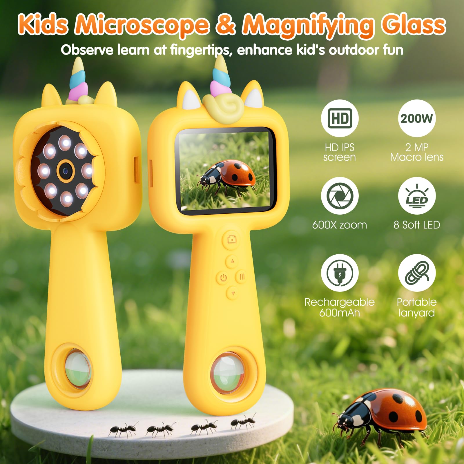 Lumiscp stores 200 photos and videos for review.