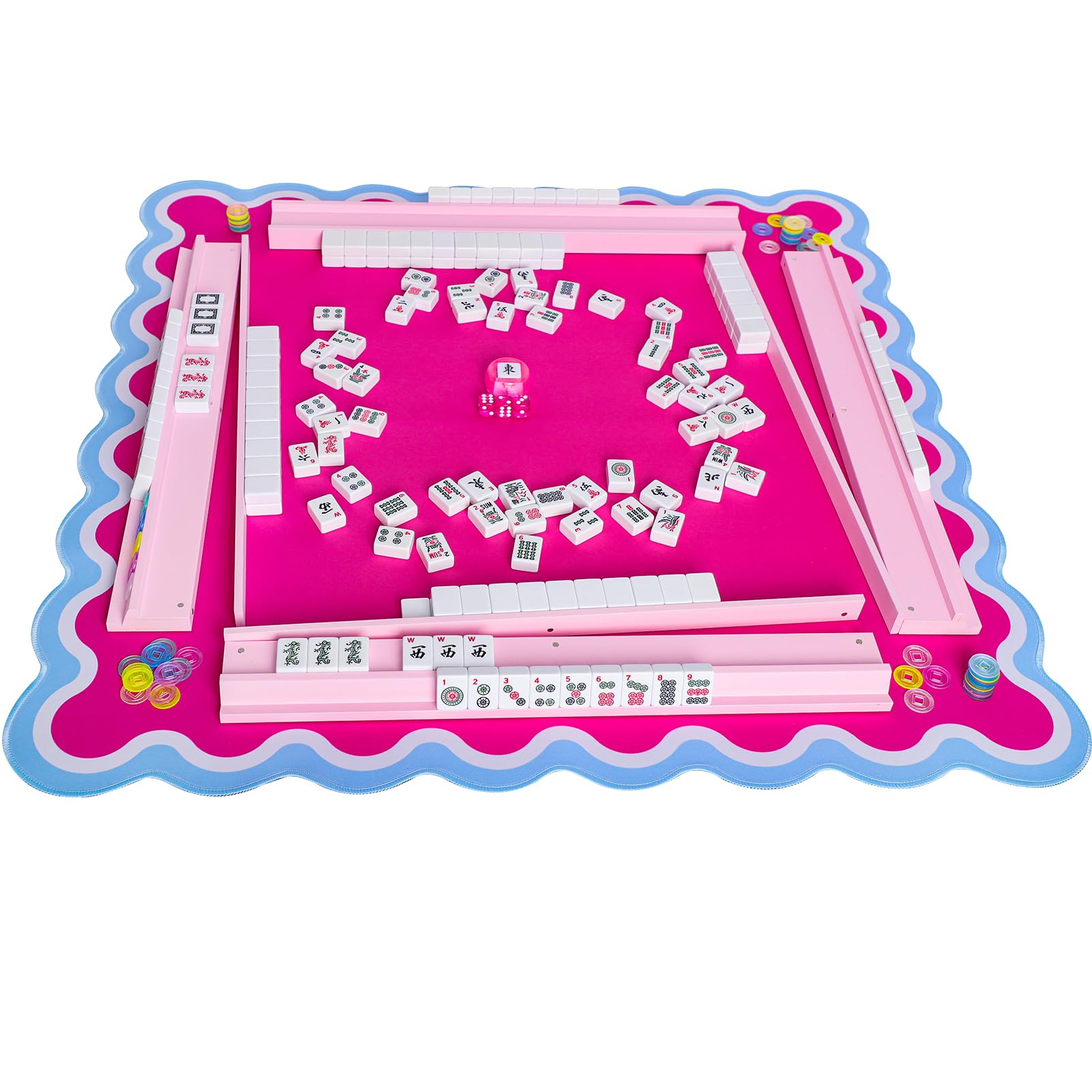 LUMIVIA set of four pink racks fits cleanly on tabletops.