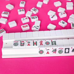 LUMIVIA mahjong racks organize tiles within reach during play.
