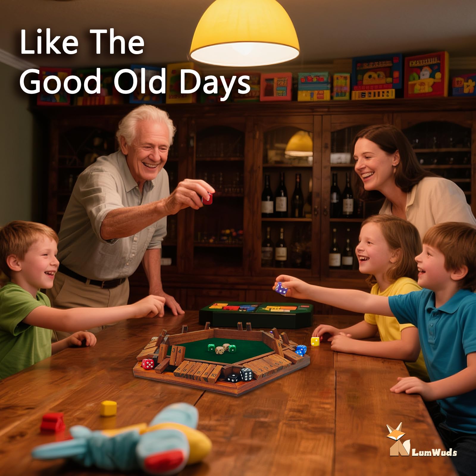 LumWuds Shut The Box fits bar and party settings for social fun.