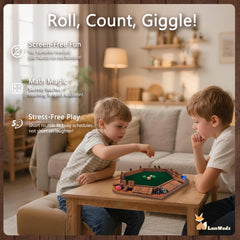 LumWuds Shut The Box wooden craftsmanship highlights durable game components.