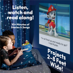 Over 750 colorful projected images spark imagination during bedtime stories.