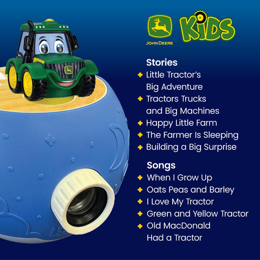 LUNA STORYTIME Animated farm projections light up the wall for imaginative play.