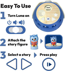 Luna Storytime Dinosaur Figurine soft night light enhances bedtime atmosphere.