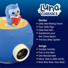 LUNA STORYTIME kid-friendly controls for simple operation.