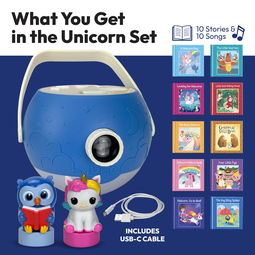 LUNA STORYTIME nightlight with music adds a gentle glow for calming bedtime routines