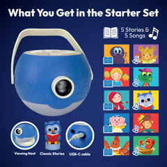Luna Storytime projector display showcasing 750+ bright images for imagination.
