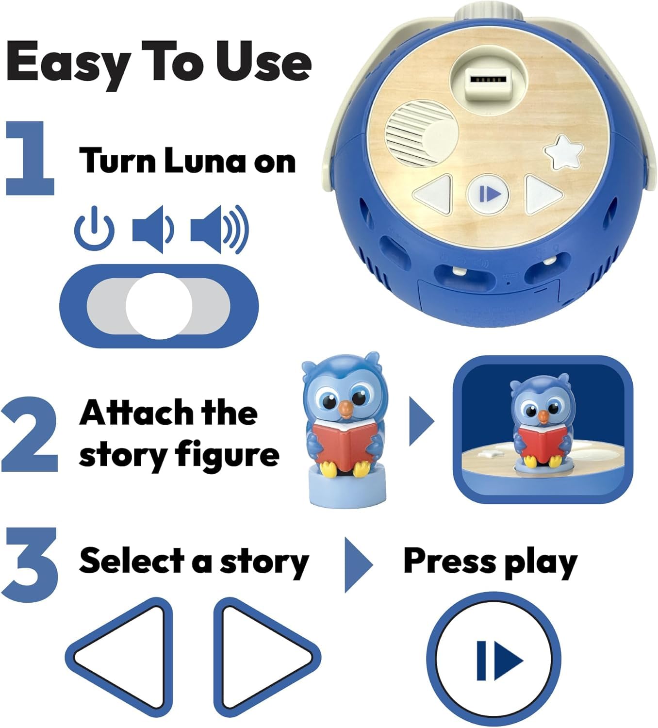 LUNA STORYTIME Sleepytime Sloth rain-drops scene soothes with soft patter for bedtime