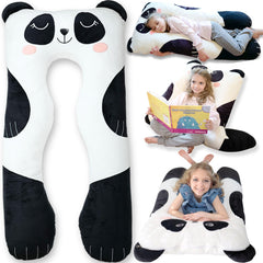 LUNAMIRA Panda Kids Body Pillow 47-inch view showing cuddling and sleep comfort