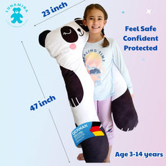 LUNAMIRA Panda Kids Body Pillow breathable cover highlights skin-friendly use