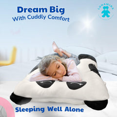 LUNAMIRA Panda Kids Body Pillow plush fabric detail highlights soft touch