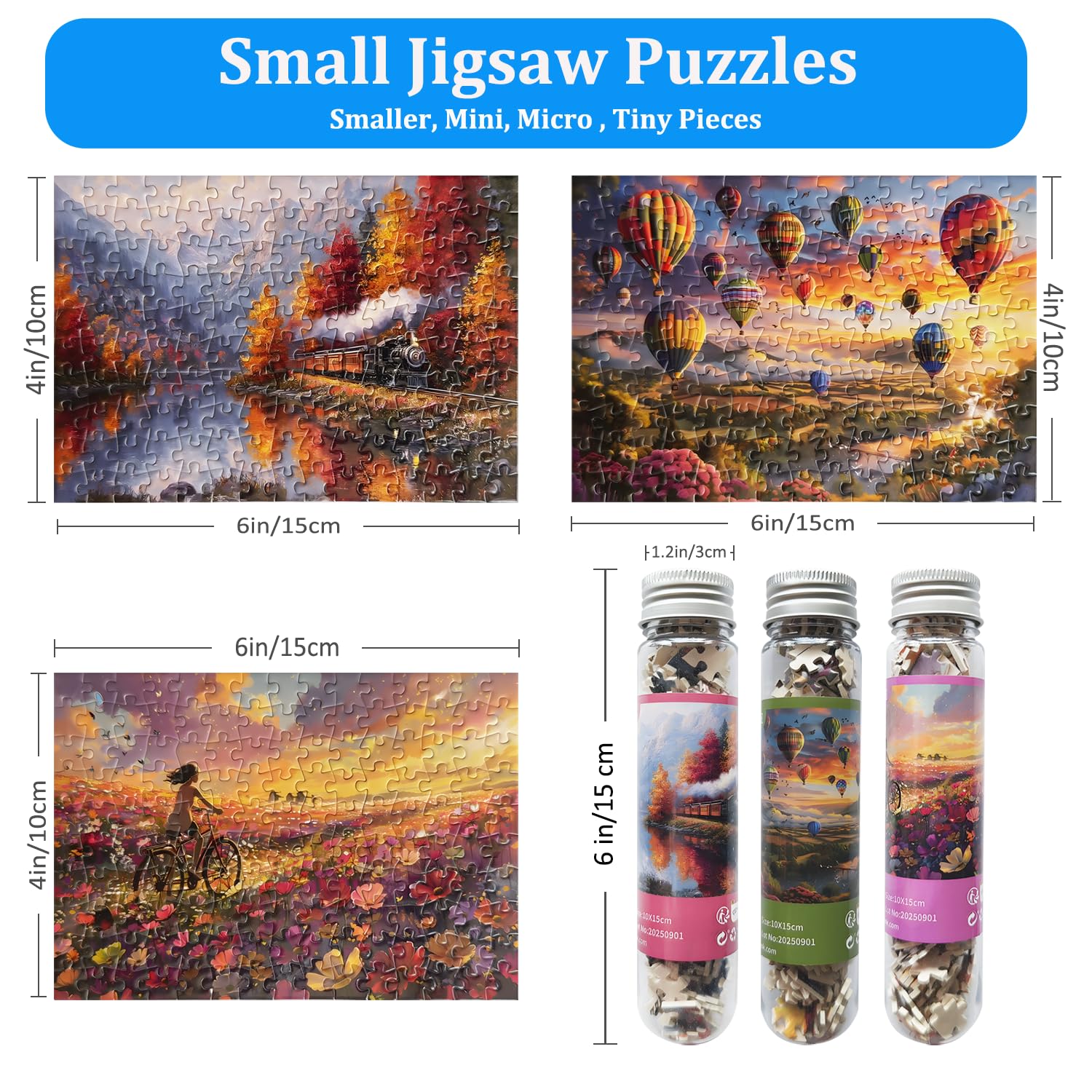 Luneko small puzzle hot air balloon features colorful imagery for on-plane entertainment.
