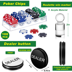 Lunmon roulette chips 100-piece set for quick bets