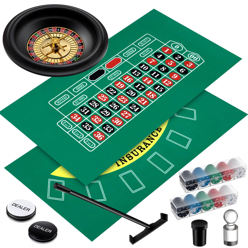 Lunmon 10 inch roulette wheel shown in vibrant colors for home casino style play