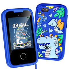 Luoba Kids Phone blue front view with kid-friendly 2.8-inch touchscreen