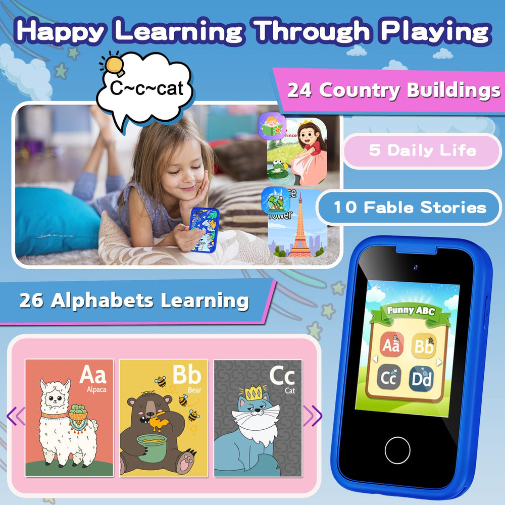 Luoba Kids Phone blue lanyard for easy carrying