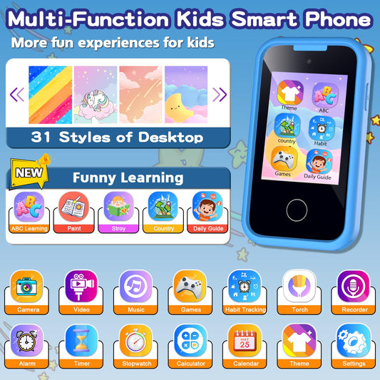 Luoba Kids Phone dual-camera setup enables quick selfies.