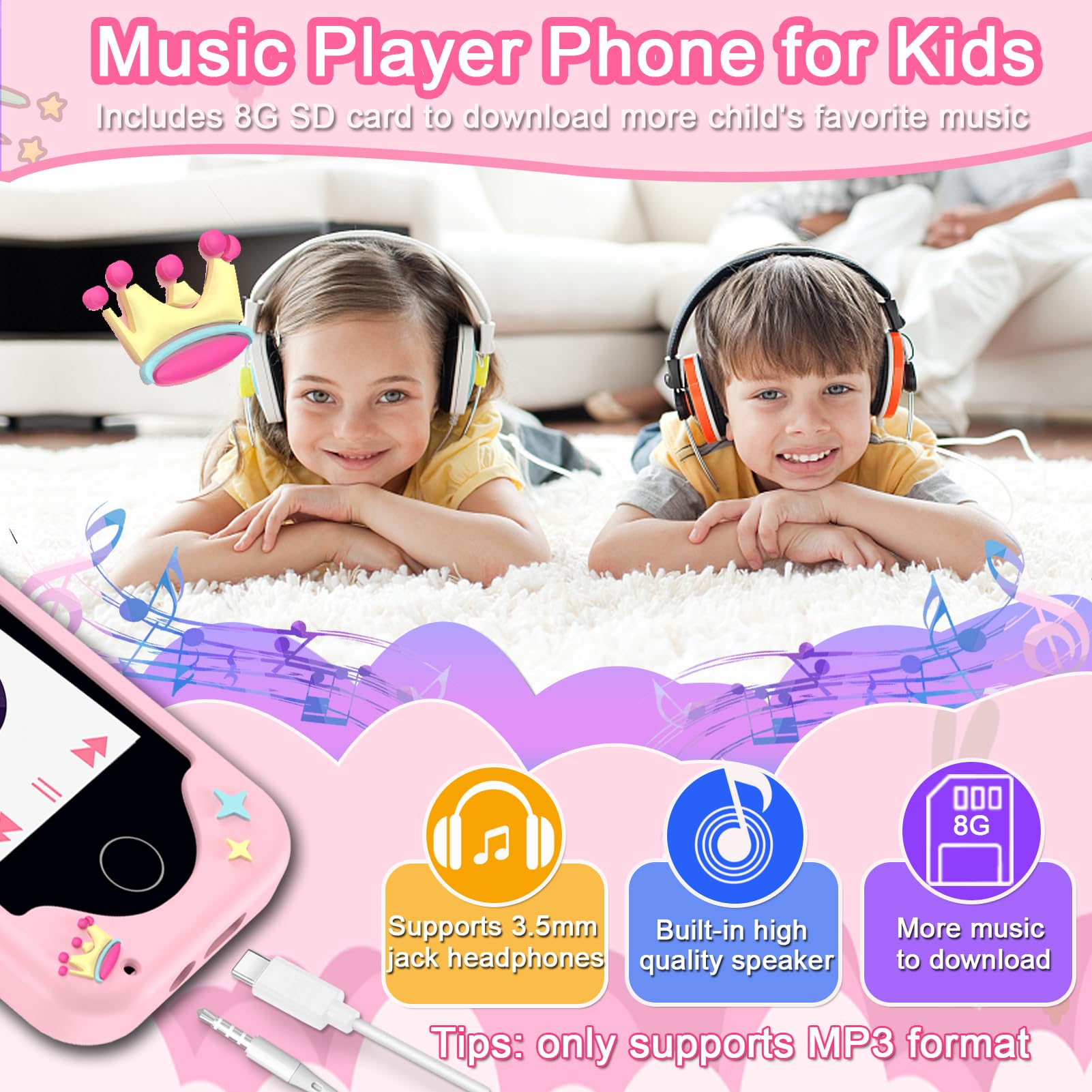 Luoba Kids Phone with lanyard for secure carrying