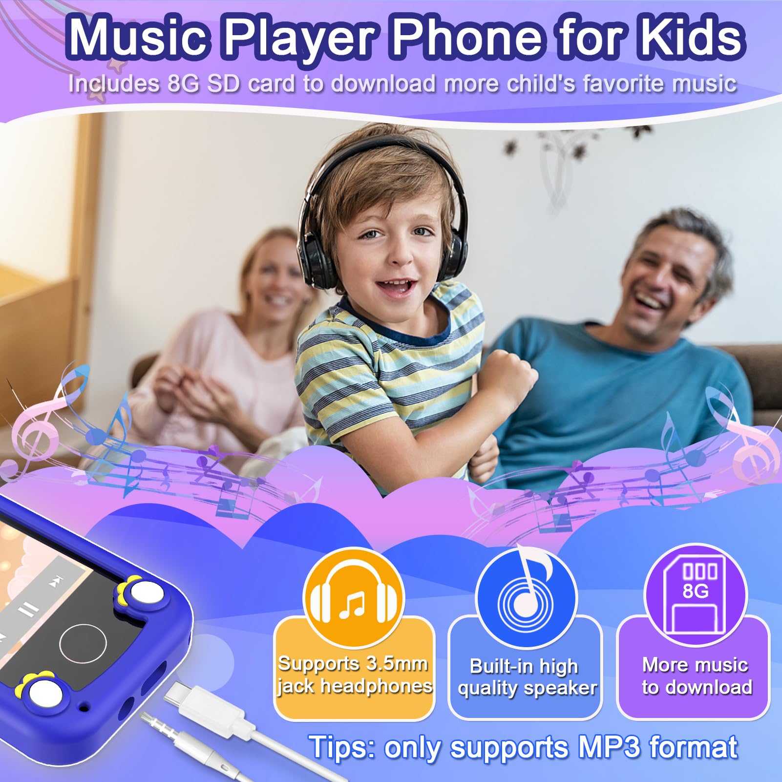 Luoba Kids Phone lanyard for easy carrying.