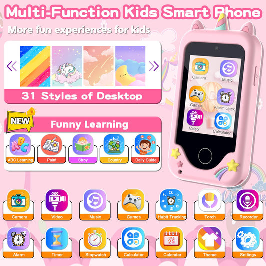Luoba Kids Phone side view highlights compact, kid-friendly design for small hands.