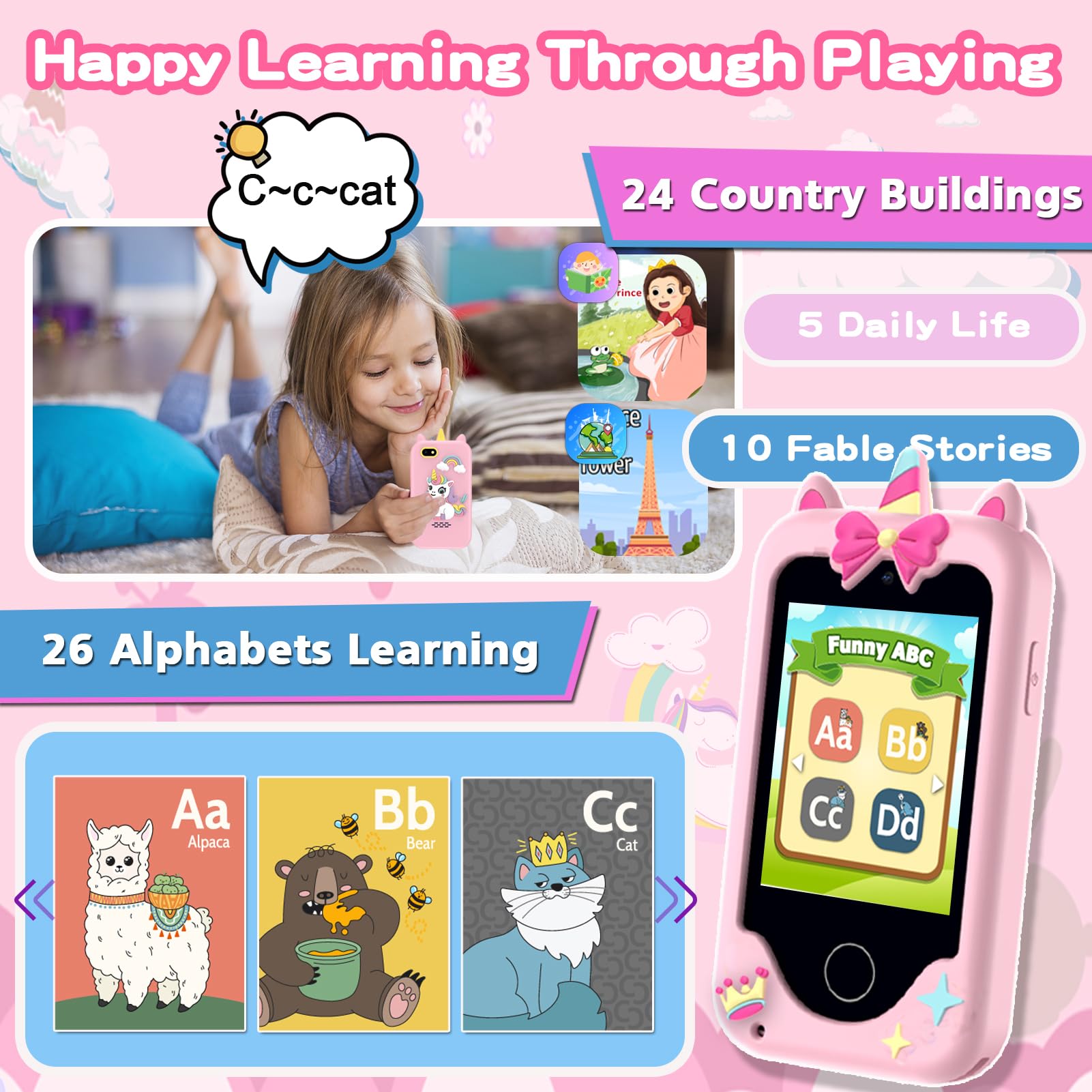 Luoba Kids Phone silicone case provides durability for daily play