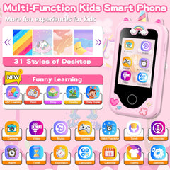Luoba kids phone pink dual cameras for selfies and quick photo moments