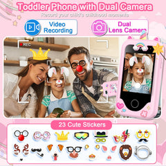 Luoba phone pink with lanyard for easy carrying and drop protection