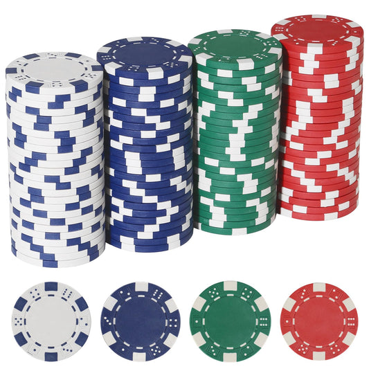 LUOBAO 11.5g poker chips stacked for authentic casino balance and feel