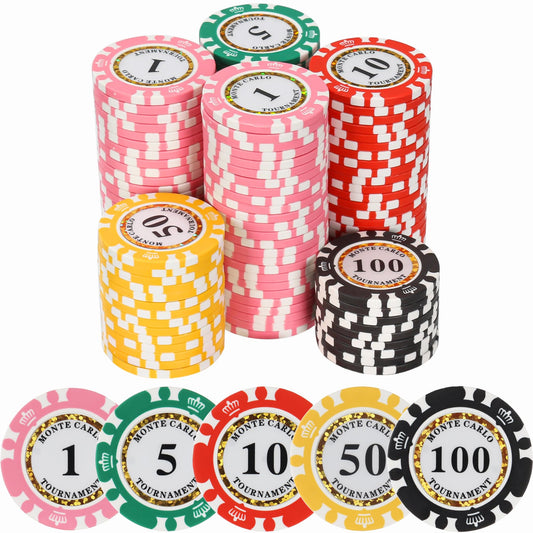 LUOBAO 125pcs clay poker chips with 40mm diameter for durable, authentic-feel gameplay.